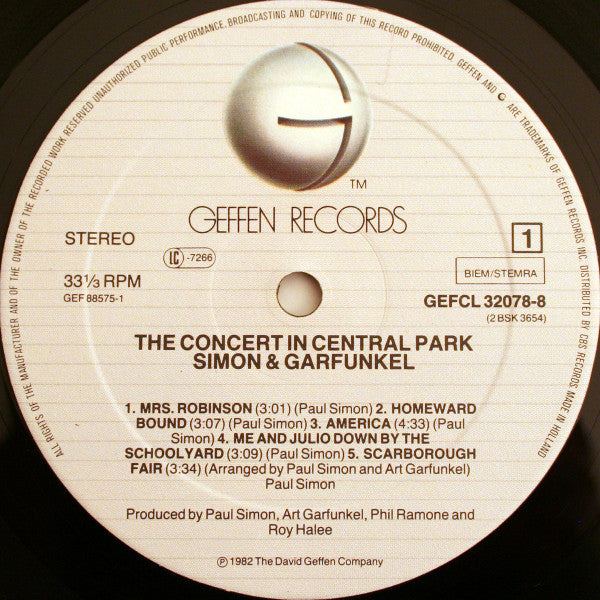 Simon & Garfunkel : The Concert In Central Park (2xLP, Album, Club)