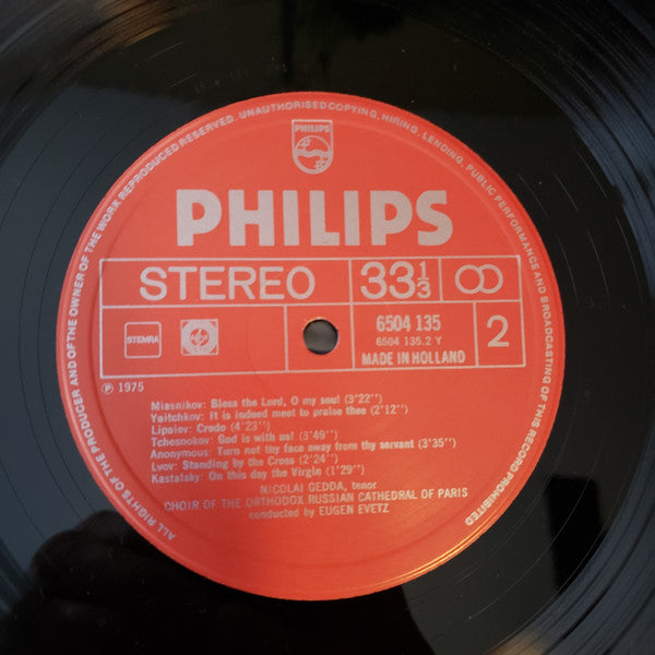 Nicolai Gedda - Choeurs Russes De La Cathédrale Saint Alexandre Nevsky, Paris - Eugène Evetz : Russian Liturgical Chants (LP, Dlx)