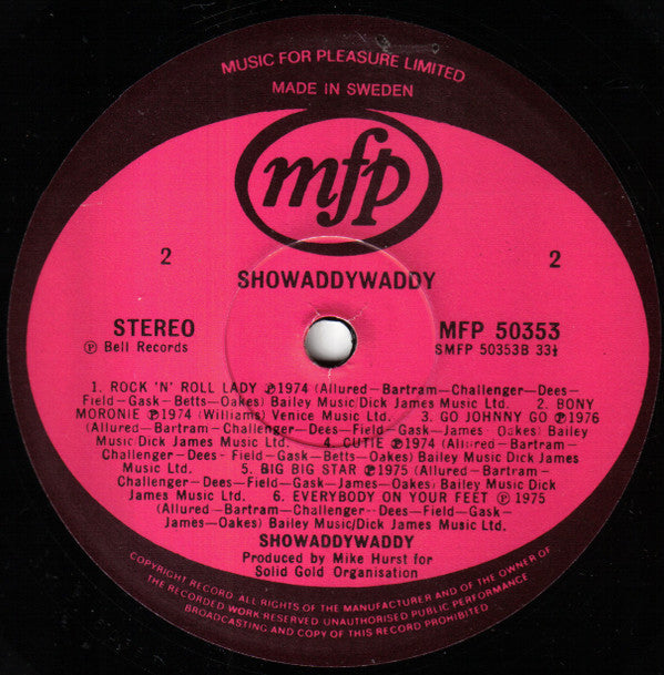 Showaddywaddy : Showaddywaddy (LP, Comp, Swe)