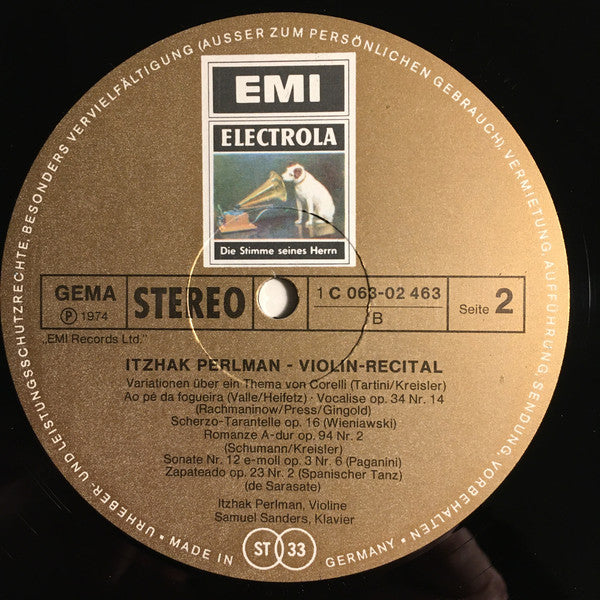 Itzhak Perlman : Violin Recital (LP, Gol)