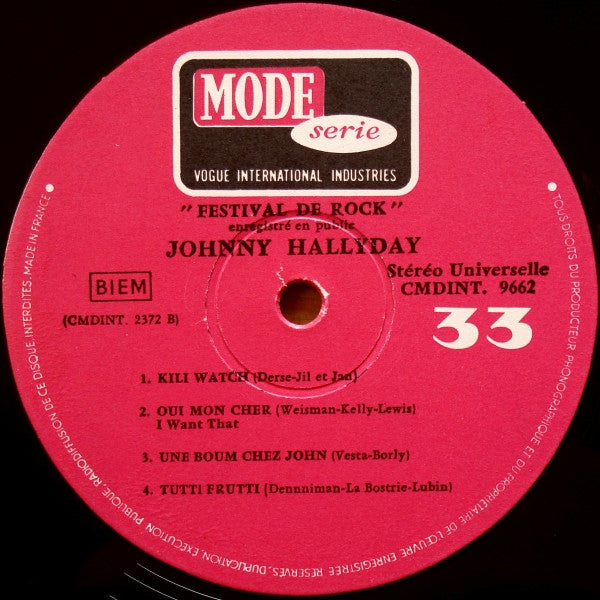 Johnny Hallyday : Festival De Rock (LP, Album, RE)