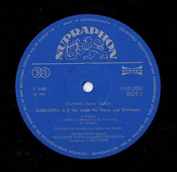 František Xaver Dušek | Jan Novotný, Komorní Filharmonie Pardubice, Libor Pešek : Piano Concertos (LP)