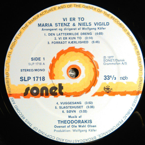 Maria Stenz & Niels Vigild : Vi Er To (LP, Album)