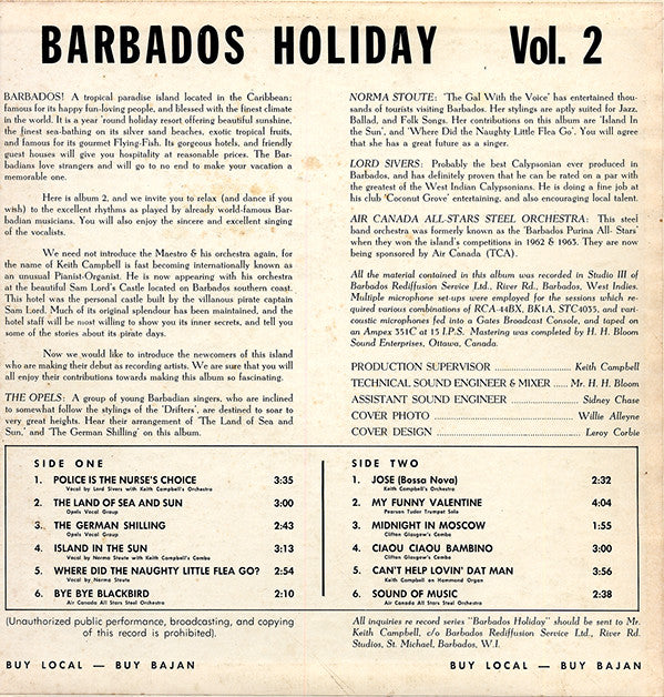 Various : Eastry Presents Barbados Holiday Volume 2 (LP)