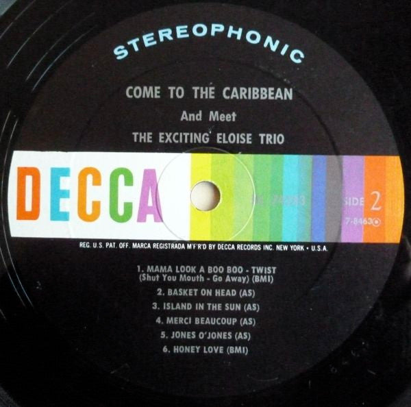 The Eloise Trio : Come To The Caribbean And Meet The Exciting Eloise Trio (LP, Album)