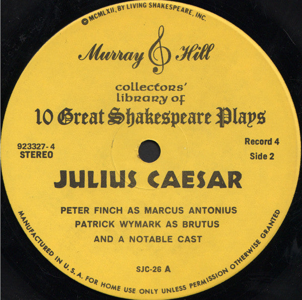 William Shakespeare : Collectors' Library Of 10 Great Shakespeare Plays (10xLP + Box)