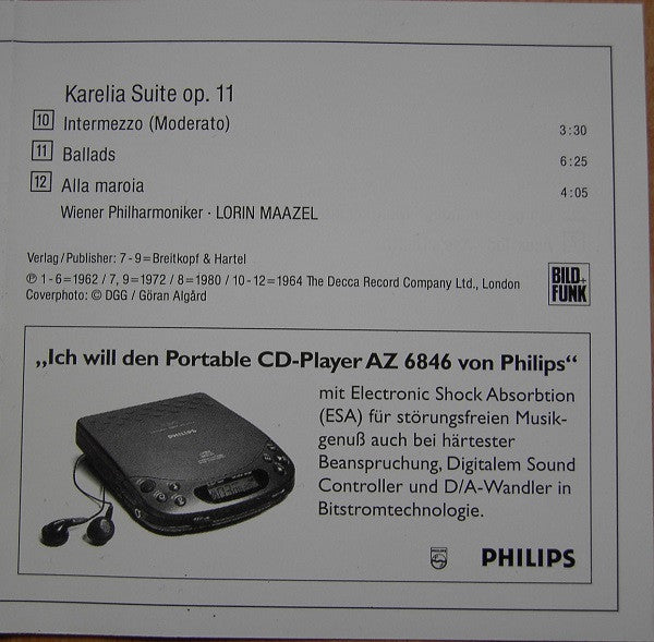 Edvard Grieg, Jean Sibelius, Herbert von Karajan, Horst Stein, Lorin Maazel, Wiener Philharmoniker, L'Orchestre De La Suisse Romande : Peer Gynt / Finlandia / En Saga / Karelia Suite (CD, Album, Comp)