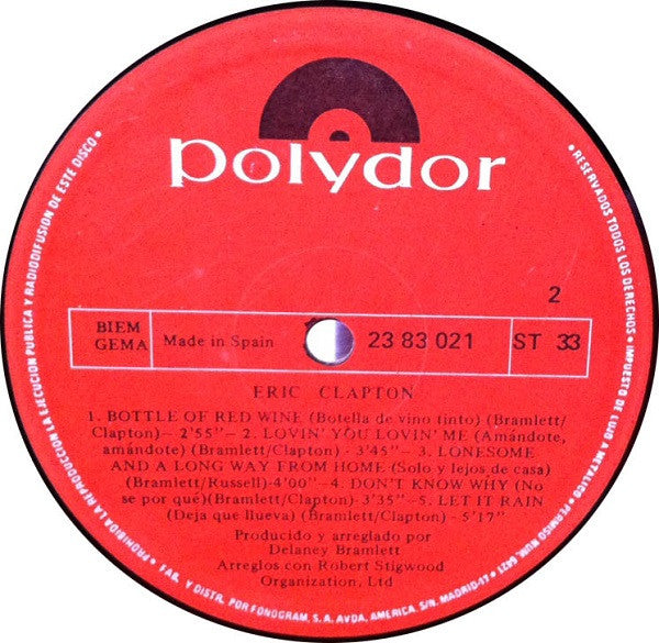 Eric Clapton : Eric Clapton (LP, Album)