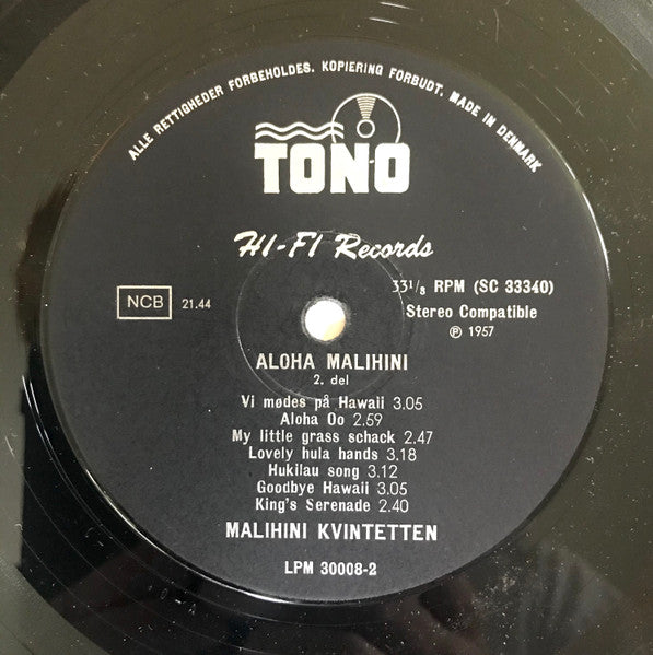 Malihini-Kvintetten : Aloha Malihini (LP)