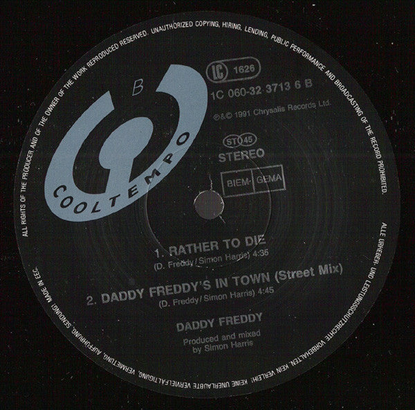 Daddy Freddy : Daddy Freddy's In Town (12")