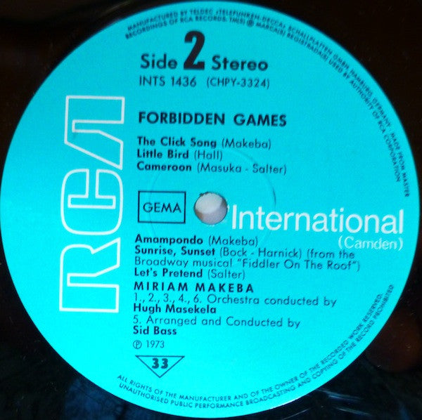 Miriam Makeba : Forbidden Games (LP, Comp)