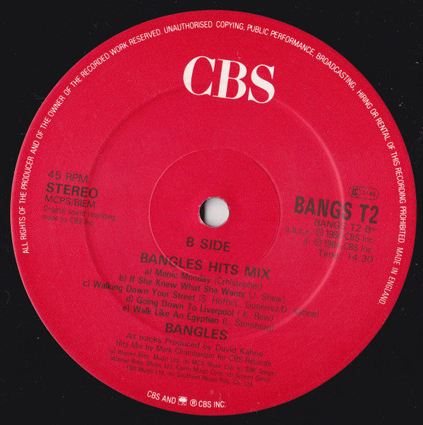 Bangles : Following (12", Single, P/Mixed)