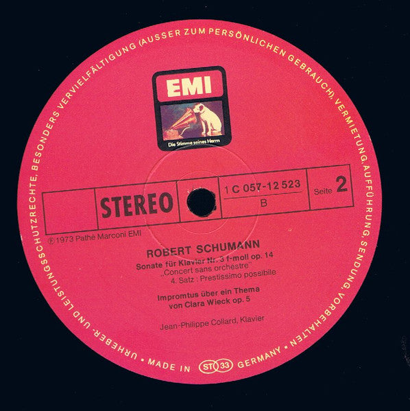 Robert Schumann, Jean-Philippe Collard : Klaviersonate Nr. 3 "Concert Sans Orchestre" / Impromptus Über Ein Thema von Clara Wieck (LP)