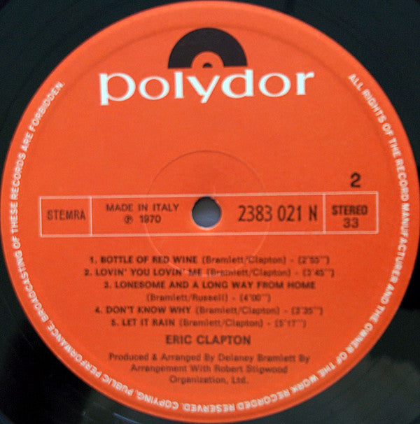 Eric Clapton : Eric Clapton (LP, Album)