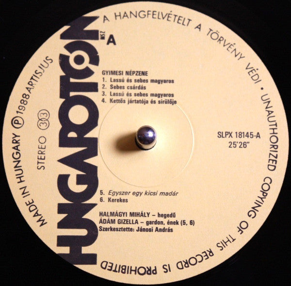 Mihály Halmágyi : Gyimesi Népzene (Hungarian Folk Music) (LP, Album)