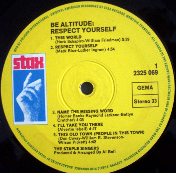 The Staple Singers : Be Altitude: Respect Yourself (LP, Album)
