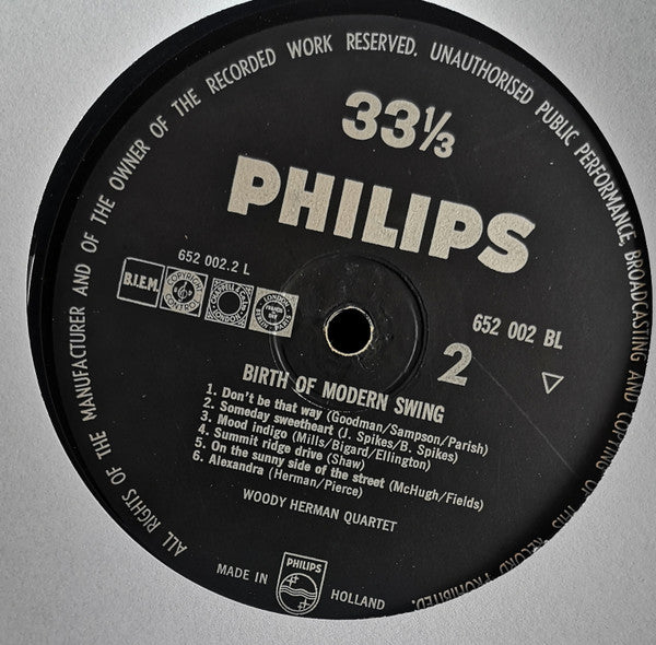 Woody Herman Quartet : Birth Of Modern Swing (LP, Album, Mono)