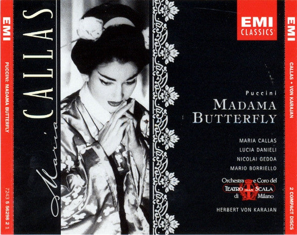 Giacomo Puccini / Maria Callas, Lucia Danieli, Nicolai Gedda, Mario Borriello, Orchestra Del Teatro Alla Scala E Coro Del Teatro Alla Scala, Herbert Von Karajan : Madama Butterfly (2xCD, Album, Mono, RE, RM + Box, Sli)