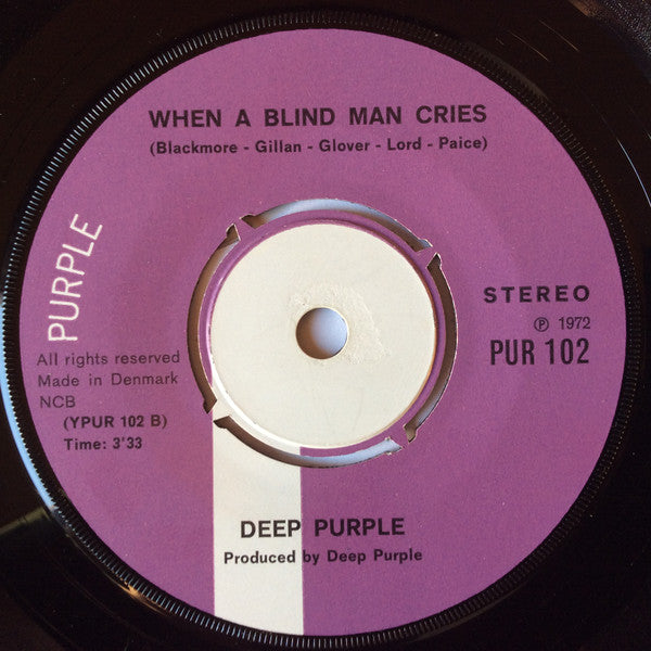Deep Purple : Never Before / When A Blind Man Cries (7", Single)