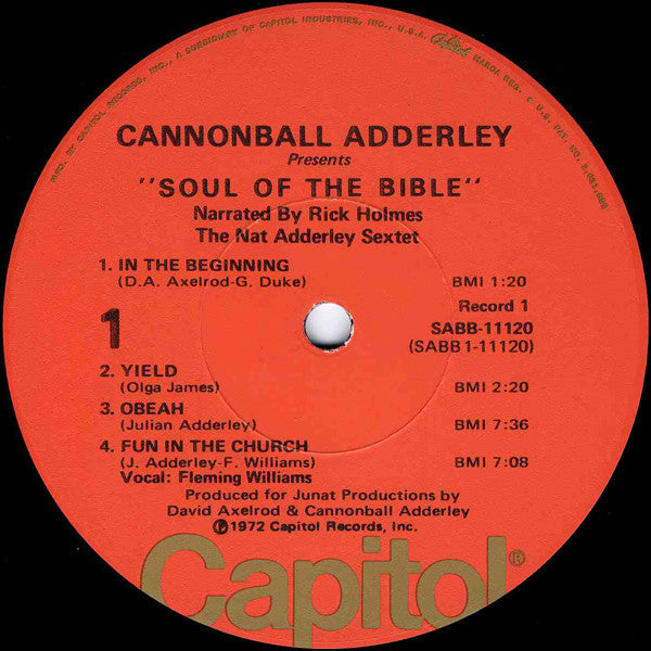 Cannonball Adderley Presents Nat Adderley Sextet Plus Rick Holmes : Soul Of The Bible (2xLP, Album, Los)
