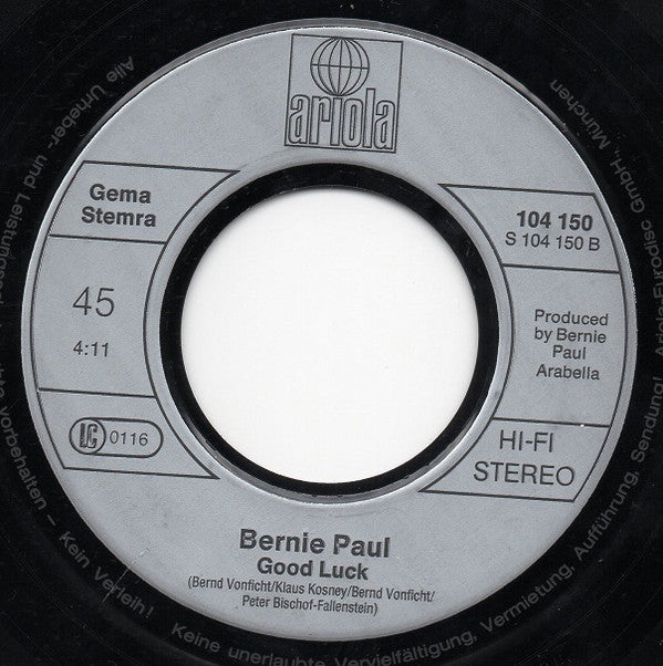 Bernie Paul : Caroline (7", Single)