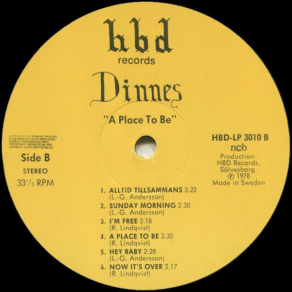 Dinnes : A Place To Be (LP)