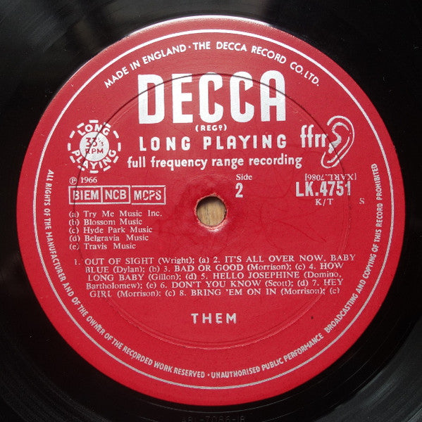 Them (3) : Again (LP, Album, Mono)