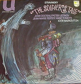 Igor Stravinsky - Jean Cocteau, Peter Ustinov, Jean-Marie Fertey, Anne Tonietti, Igor Markevitch : The Soldier's Tale (LP, RE)