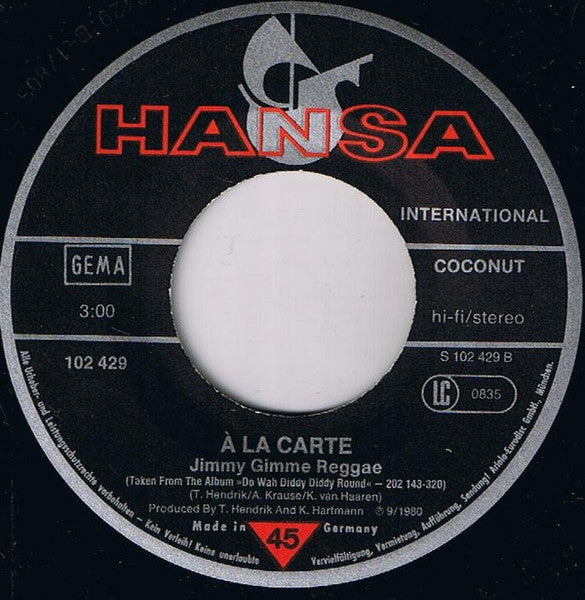 À La Carte : Ring Me, Honey (7", Single)