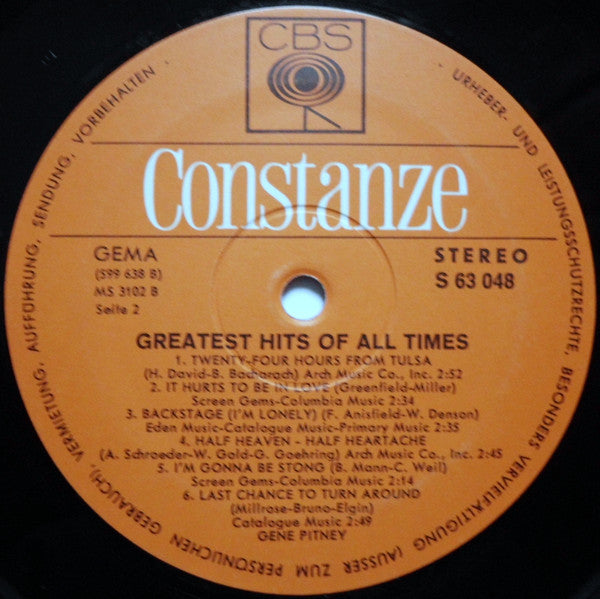Gene Pitney : Greatest Hits Of All Times (LP, Comp)