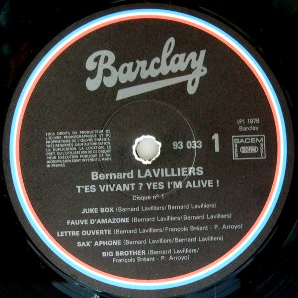 Bernard Lavilliers : T'es Vivant...? (Enregistrement Public Olympia Mars 1978) (2xLP, Album)