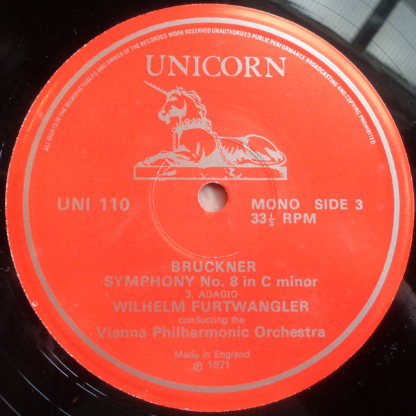 Anton Bruckner - Wiener Philharmoniker, Wilhelm Furtwängler : Symphony No. 8 In C Minor (2xLP, Mono, Gat)
