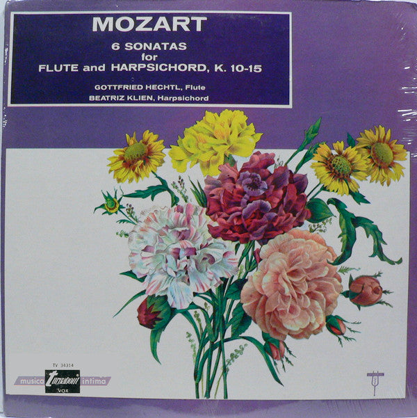 Wolfgang Amadeus Mozart, Gottfried Hechtl, Beatriz Klien : 6 Sonatas For Flute And Harpsichord, K. 10-15 (LP)