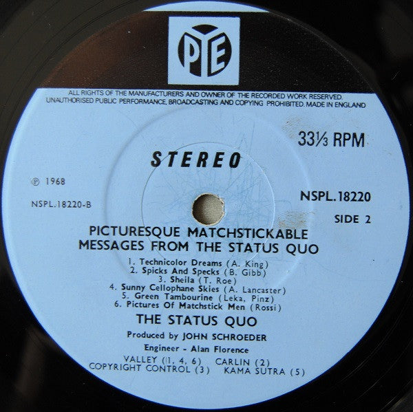 Status Quo : Picturesque Matchstickable Messages From The Status Quo (LP, Album)