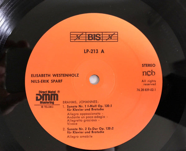 Elisabeth Westenholz, Nils-Erik Sparf, Johannes Brahms : The Complete Sonatas For Piano And Violin/Viola (2xLP, Album)