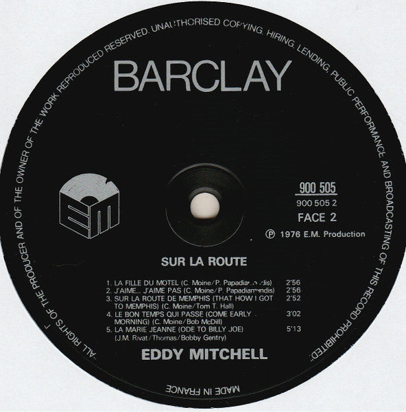 Eddy Mitchell : Sur La Route De Memphis (LP, Album, Gat)