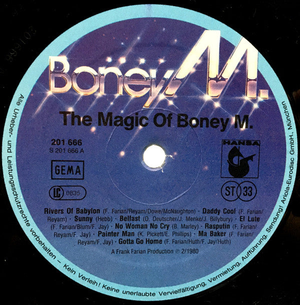 Boney M. : The Magic Of Boney M. - 20 Golden Hits (LP, Comp, Blu)