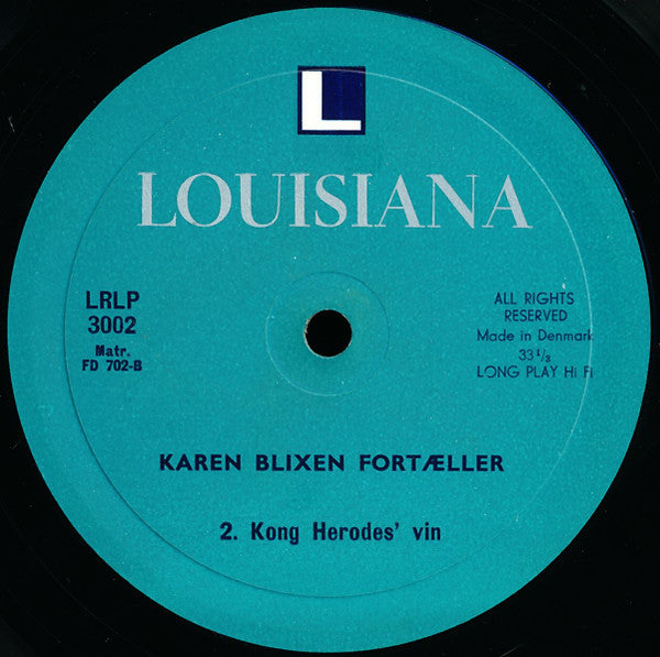 Karen Blixen : Karen Blixen Fortæller (LP)
