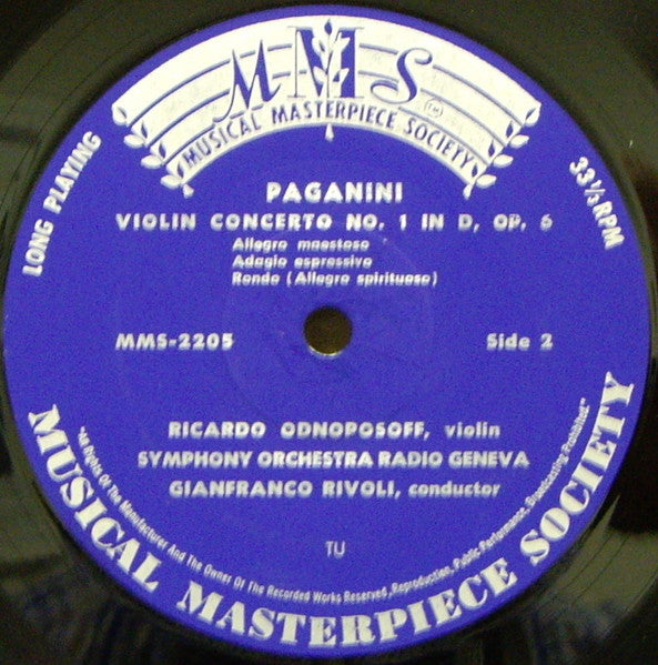 Felix Mendelssohn-Bartholdy / Niccolò Paganini - Ricardo Odnoposoff, Symphonie Orchester Radio Genf Direction: Gianfranco Rivoli : Concertos de Violon = Violinkonzert (LP, Mono)