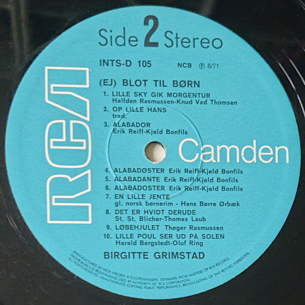 Birgitte Grimstad : (Ej) blot til børn (LP, Album)