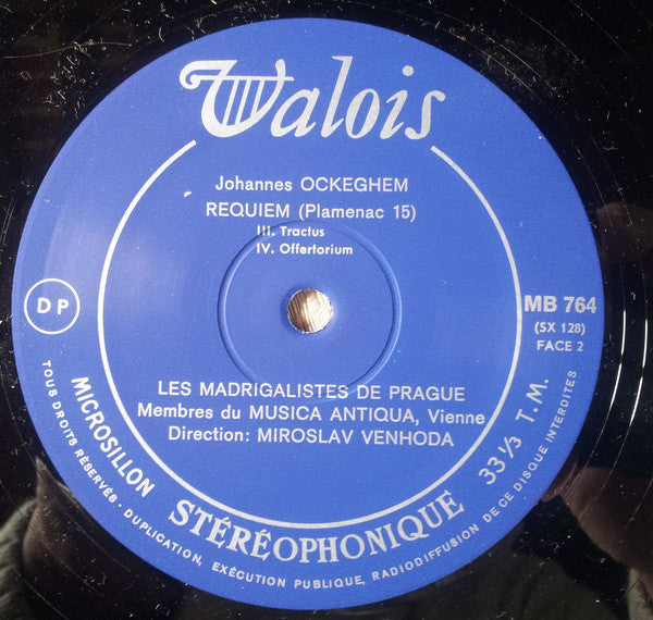 Johannes Ockeghem - Prague Madrigal Singers , Membres Du Musica Antiqua Wien, Miroslav Venhoda : Requiem (LP, Dar)