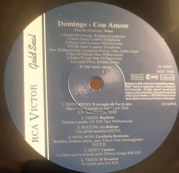 Placido Domingo : Con Amore (LP, Comp)
