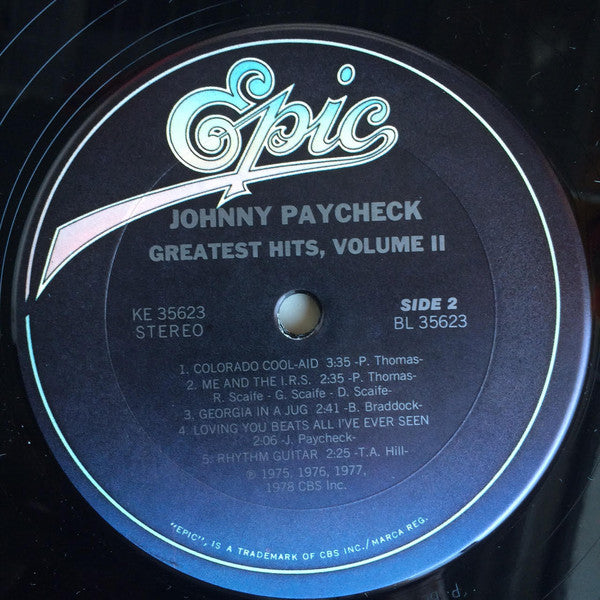 Johnny Paycheck : Greatest Hits, Volume 2 (LP, Comp, RP)