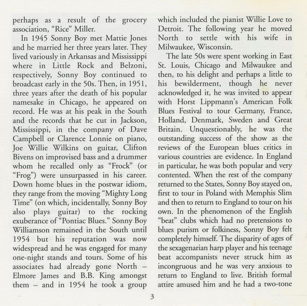 Sonny Boy Williamson (2) : King Biscuit Time (CD, Comp, RE)