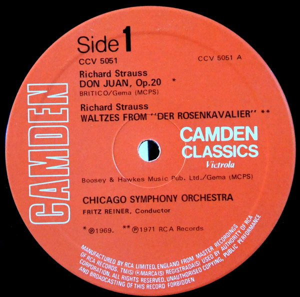Richard Strauss, Chicago Symphony Orchestra, Fritz Reiner : Don Juan / Der Rosenkavalier Waltzes (LP, Comp)