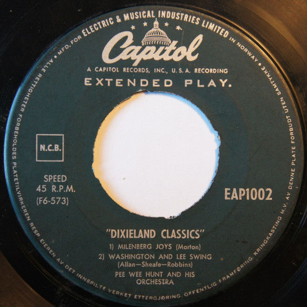 Pee Wee Hunt : Dixieland Classics (7", EP)
