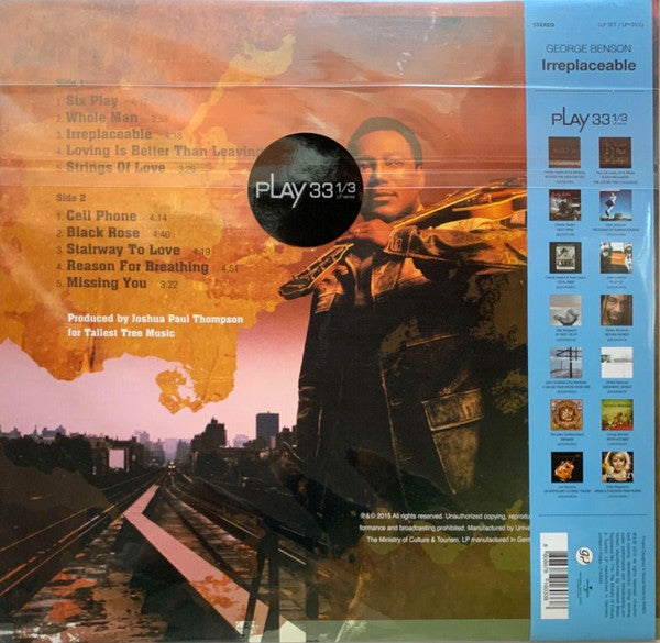 George Benson : Irreplaceable (LP, Album, RE, 180)