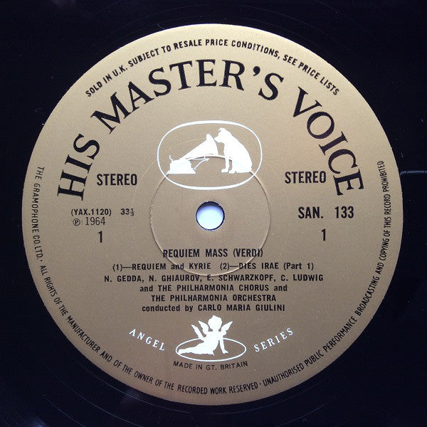 Giuseppe Verdi, Elisabeth Schwarzkopf, Christa Ludwig, Nicolai Gedda, Nicolai Ghiaurov, Philharmonia Orchestra, Philharmonia Chorus, Carlo Maria Giulini : Requiem (2xLP, ES1 + Box)