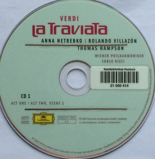 Giuseppe Verdi - Anna Netrebko, Rolando Villazón, Thomas Hampson, Wiener Philharmoniker, Carlo Rizzi : La Traviata (2xCD, Album)