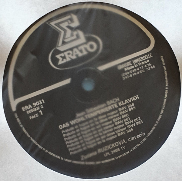 Johann Sebastian Bach - Zuzana Růžičková : Le Clavecin Bien Tempére, Premier Livre (2xLP, RE)